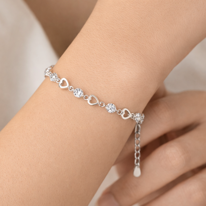 Herzarmband mit Zirkonia