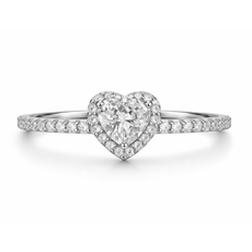 Herzring mit Kristallbesatz