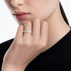 Verstellbarer Silberring mit Zirkonia