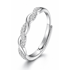 Verstellbarer Silberring mit Zirkonia