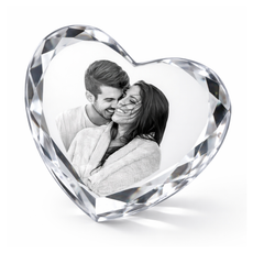 Kristallherz mit Fotogravur