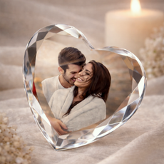 Kristallherz mit Fotogravur